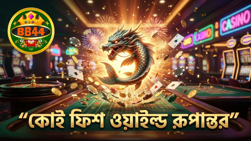 কোই ফিশ ওয়াইল্ড থেকে ড্রাগনে রূপান্তর প্রক্রিয়া দেখাচ্ছে